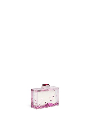 Front View - Click To Enlarge - KOTUR - 'Social Butterfly' Glitter Perspex clutch