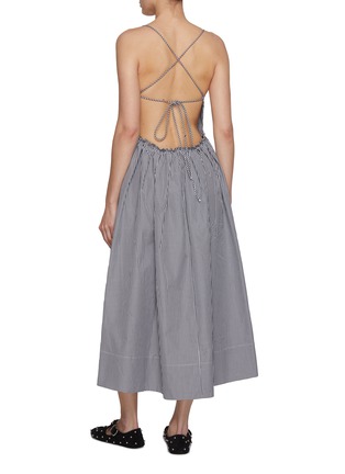 Back View - Click To Enlarge - NACKIYÉ - Cross Back Cotton Gingham Dress