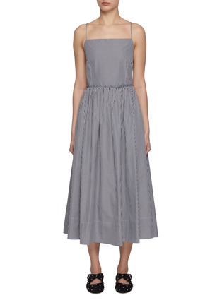 Main View - Click To Enlarge - NACKIYÉ - Cross Back Cotton Gingham Dress