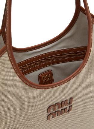 Detail View - Click To Enlarge - MIU MIU - Ivy Canvas Leather Tote Bag