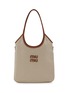 Main View - Click To Enlarge - MIU MIU - Ivy Canvas Leather Tote Bag