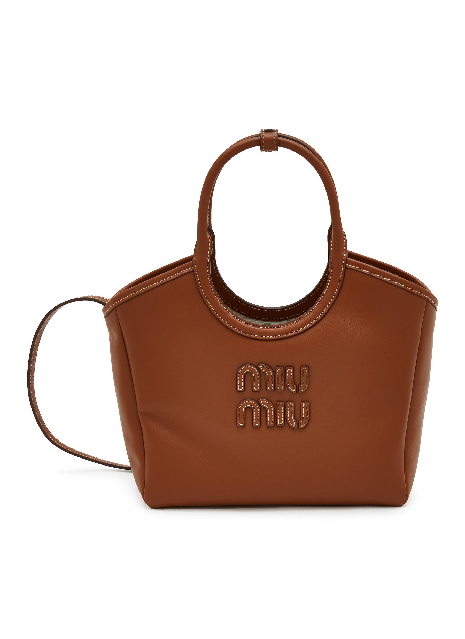 Miu miu leather tote bag on sale