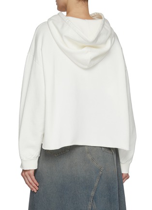 Back View - Click To Enlarge - MM6 MAISON MARGIELA - Raw Hem Logo Cotton Hoodie