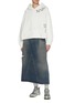 Figure View - Click To Enlarge - MM6 MAISON MARGIELA - Raw Hem Logo Cotton Hoodie