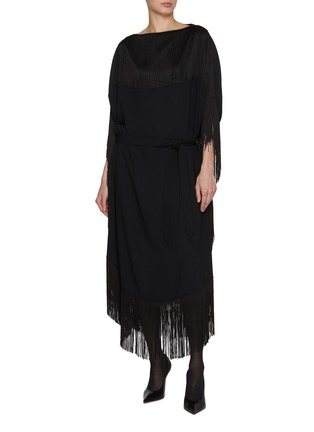 Figure View - Click To Enlarge - MM6 MAISON MARGIELA - Fluid Fringe Midi Dress