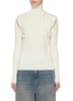 Main View - Click To Enlarge - MM6 MAISON MARGIELA - Turtleneck Cut Out Knit Top