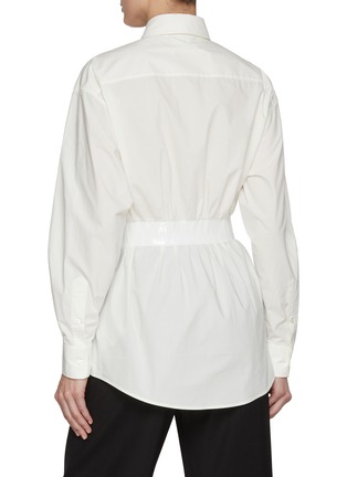 Back View - Click To Enlarge - MM6 MAISON MARGIELA - Cinched Waist Cotton Poplin Shirt