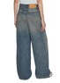 Back View - Click To Enlarge - MM6 MAISON MARGIELA - Drawstring Distressed Wide Leg Jeans