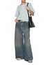 Figure View - Click To Enlarge - MM6 MAISON MARGIELA - Drawstring Distressed Wide Leg Jeans