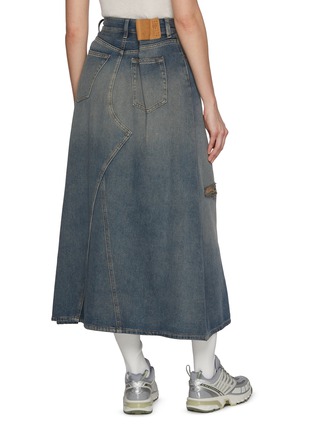 Back View - Click To Enlarge - MM6 MAISON MARGIELA - Dark Wash Denim Midi Skirt