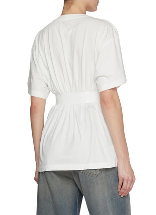 Back View - Click To Enlarge - MM6 MAISON MARGIELA - Cinched Waist Cotton T-shirt