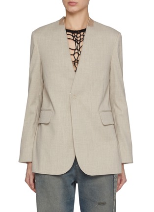 Main View - Click To Enlarge - MM6 MAISON MARGIELA - Collarless Single Breasted Blazer