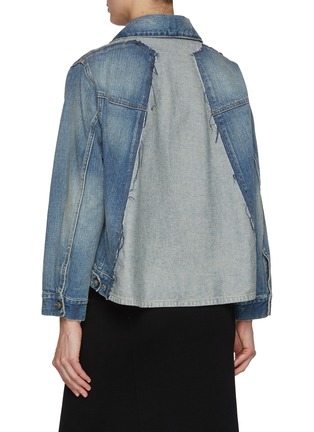 Back View - Click To Enlarge - MM6 MAISON MARGIELA - Panelled Medium Wash Denim Jacket