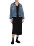 Figure View - Click To Enlarge - MM6 MAISON MARGIELA - Panelled Medium Wash Denim Jacket