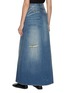 Back View - Click To Enlarge - MM6 MAISON MARGIELA - Deconstructed Medium Wash Denim Maxi Skirt