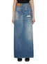 Main View - Click To Enlarge - MM6 MAISON MARGIELA - Deconstructed Medium Wash Denim Maxi Skirt