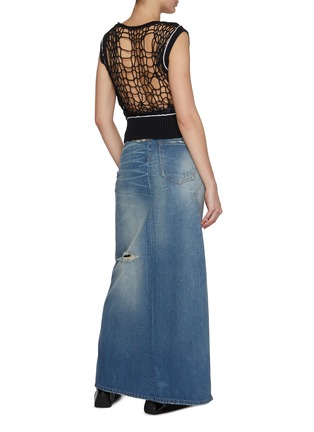 Figure View - Click To Enlarge - MM6 MAISON MARGIELA - Deconstructed Medium Wash Denim Maxi Skirt