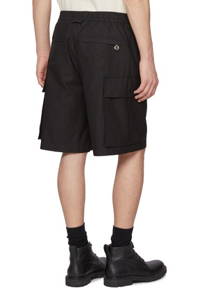 Back View - Click To Enlarge - SOLID HOMME - Elasticated Cotton Blend Cargo Shorts