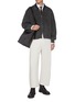 Figure View - Click To Enlarge - SOLID HOMME - Spread Collar Washed Zip Up Cardigan