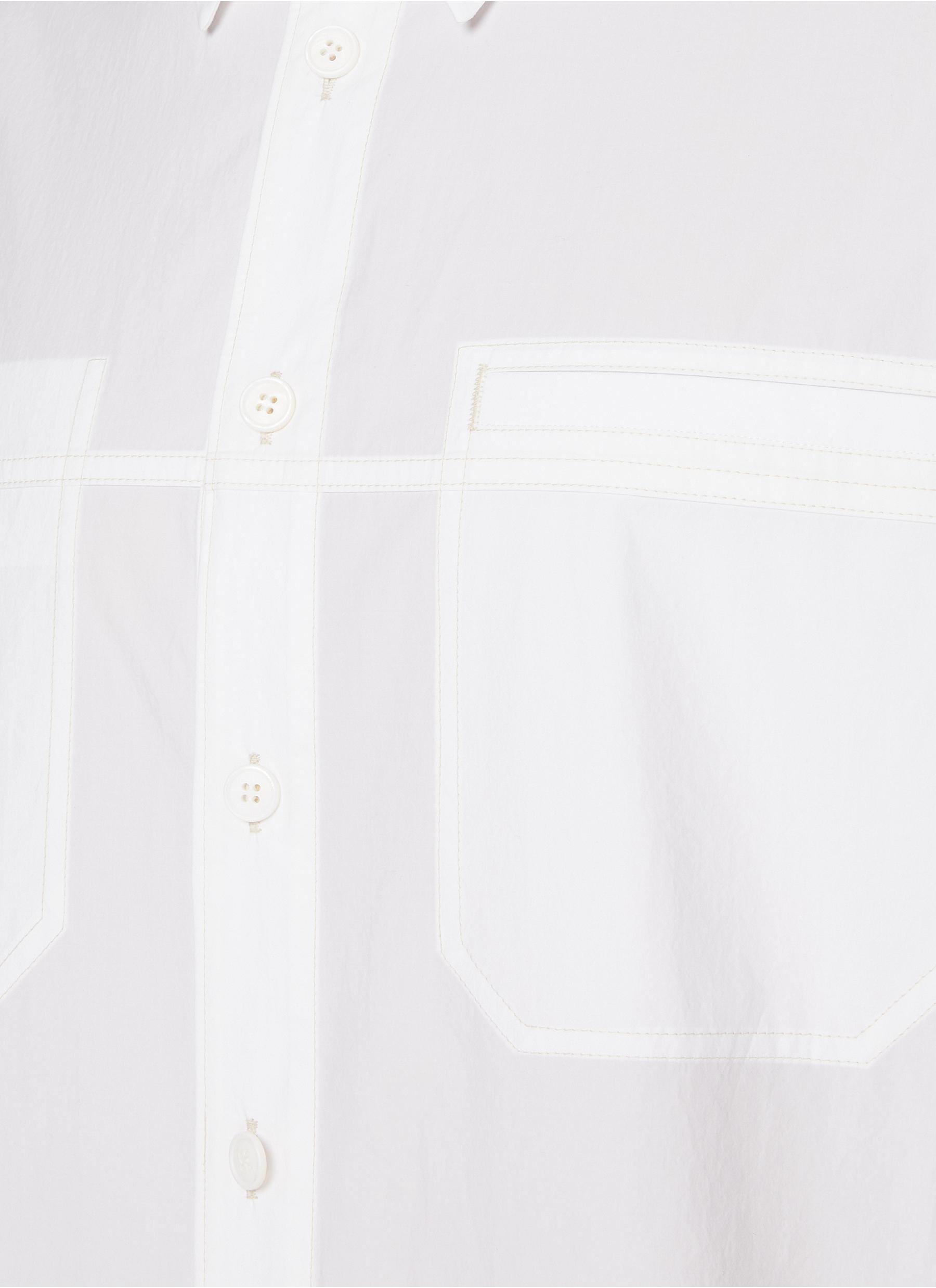 Point Collar Double Pocket Cotton Shirt - Thumbnail 4