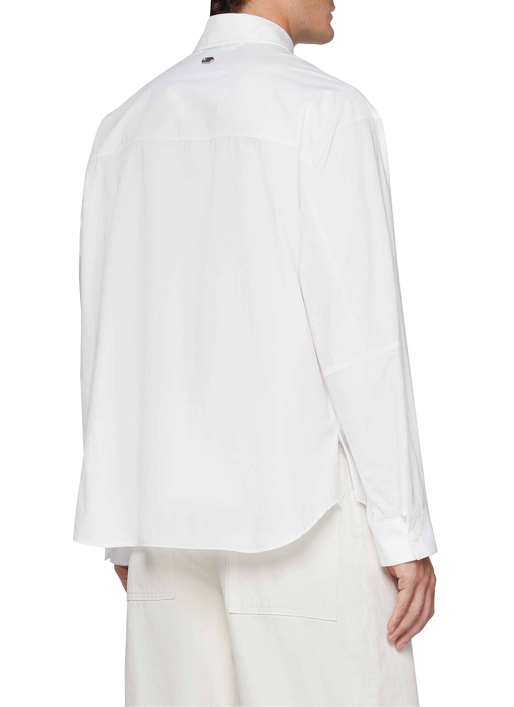 Point Collar Double Pocket Cotton Shirt - Thumbnail 3