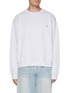 Main View - Click To Enlarge - SOLID HOMME - Embroidered Logo Cotton Sweater