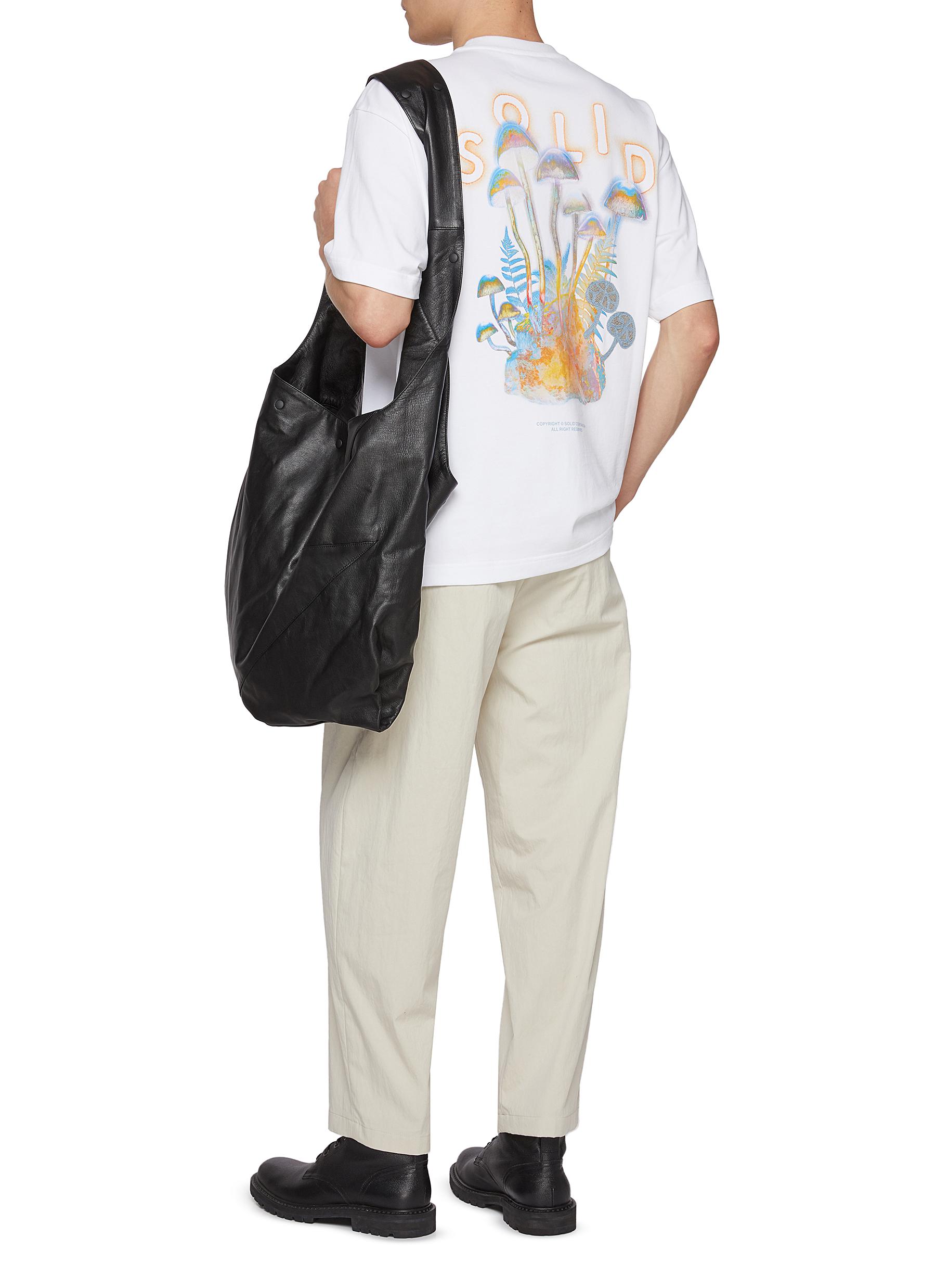 Mushroom Motif Graphic Print Cotton T-Shirt - Thumbnail 2