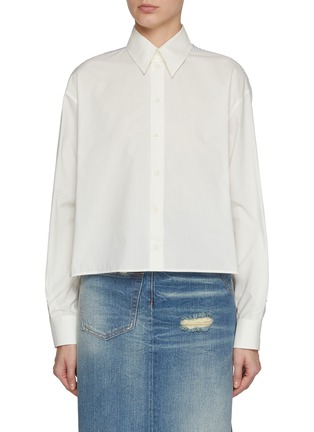 Main View - Click To Enlarge - MM6 MAISON MARGIELA - Panelled Cropped Cotton Shirt