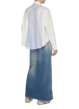 Figure View - Click To Enlarge - MM6 MAISON MARGIELA - Panelled Cropped Cotton Shirt