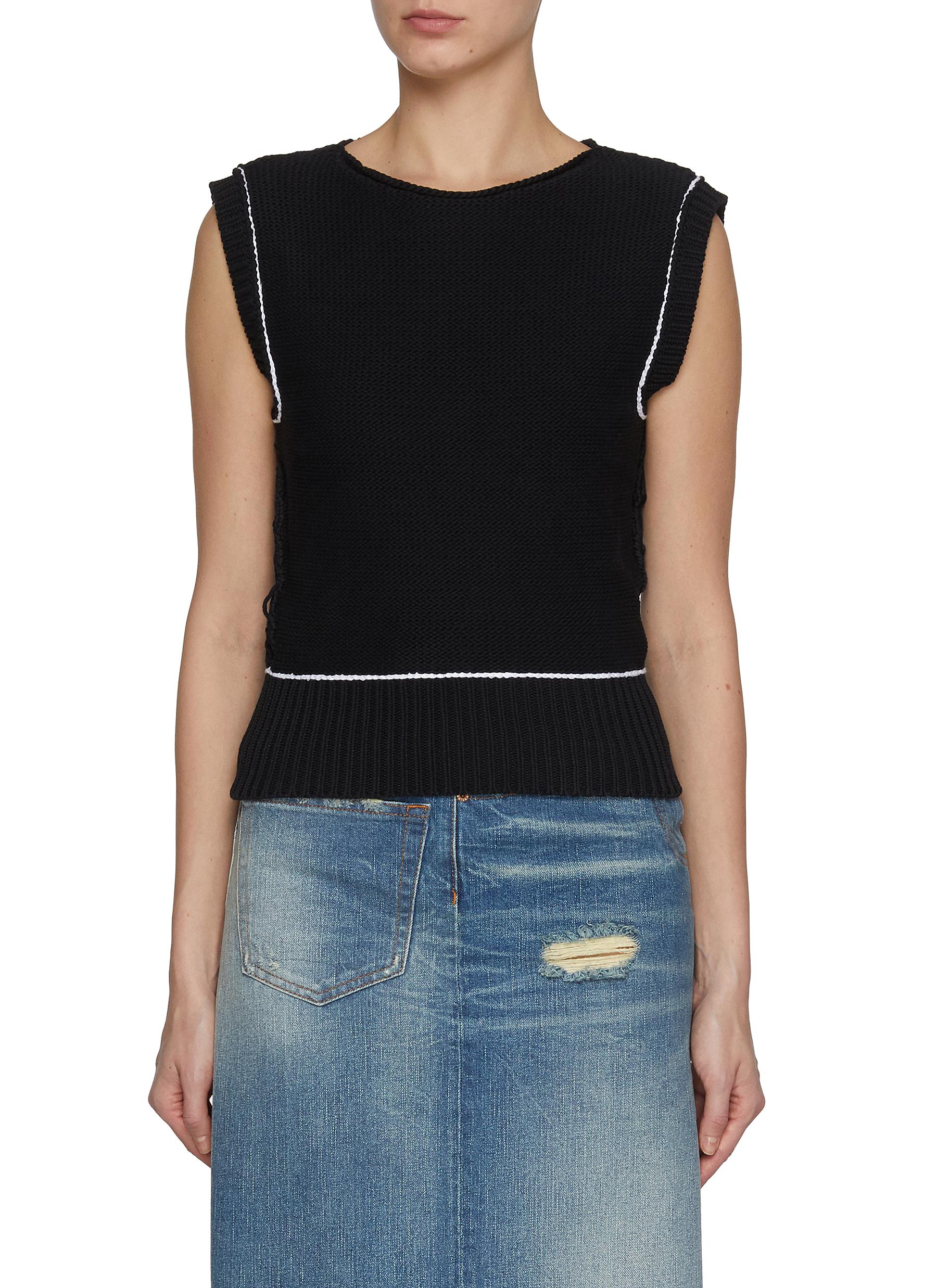 トップス maison margiela back slit knit MM6 MAISON MARGIELA | Messy Open Knit Back Top | Women