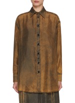 【関税＆送料込み】Mm6 Maison Margiela 'Tie Dye' Brown Silk MM6 Maison Margiela tie-dye Shirt | Neutrals | FARFETCH