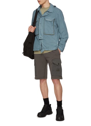 Figure View - Click To Enlarge - C.P. COMPANY - Diagonal Fleece Mixed Cargo Shorts