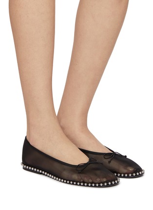 Figure View - Click To Enlarge - ALEXANDERWANG - Lina Ballchain Mesh Ballerina Flats