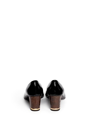 Back View - Click To Enlarge - STUART WEITZMAN - Wooden heel patent leather pumps