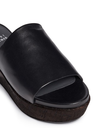 Detail View - Click To Enlarge - STUART WEITZMAN - 'Flatout' nappa leather cork flatform sandals