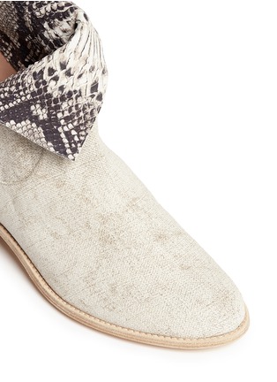 Detail View - Click To Enlarge - STUART WEITZMAN - 'Noslouch' snakeskin effect denim ankle boots