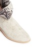 Detail View - Click To Enlarge - STUART WEITZMAN - 'Noslouch' snakeskin effect denim ankle boots