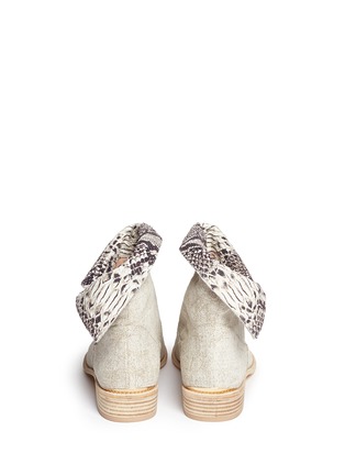 Back View - Click To Enlarge - STUART WEITZMAN - 'Noslouch' snakeskin effect denim ankle boots