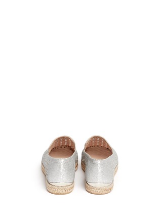 Back View - Click To Enlarge - STUART WEITZMAN - Perforated glitter espadrilles
