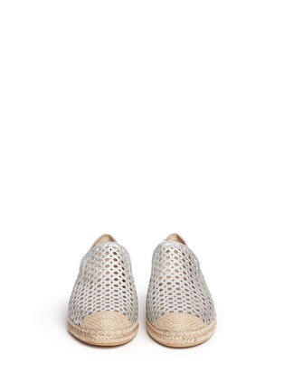 Figure View - Click To Enlarge - STUART WEITZMAN - Perforated glitter espadrilles