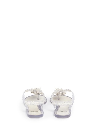 Back View - Click To Enlarge - STUART WEITZMAN - 'Gelati' suede tassel braided PVC sandals