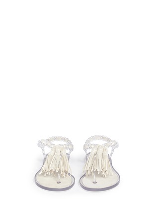 Figure View - Click To Enlarge - STUART WEITZMAN - 'Gelati' suede tassel braided PVC sandals