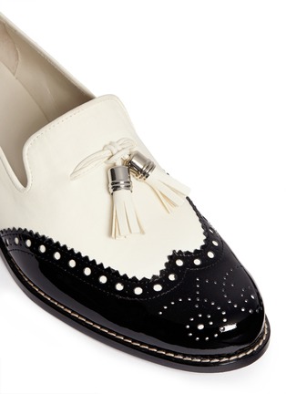 Detail View - Click To Enlarge - STUART WEITZMAN - 'Guy Thing' tassel brogue leather slip-ons