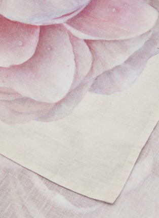 Detail View - Click To Enlarge - SUMMERILL & BISHOP - Painted Peony Linen Napkin