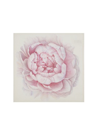 Main View - Click To Enlarge - SUMMERILL & BISHOP - Painted Peony Linen Napkin