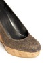 Detail View - Click To Enlarge - STUART WEITZMAN - 'Corkswoon' metallic cork wedge pumps