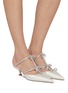 Figure View - Click To Enlarge - RENÉ CAOVILLA - Caterina 50 Crystal Strass Satin Slingback Pumps