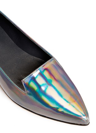 Detail View - Click To Enlarge - STUART WEITZMAN - 'Rialto' holographic leather slip-ons