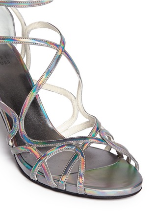 Detail View - Click To Enlarge - STUART WEITZMAN - 'Sidewinder' holographic leather sandals