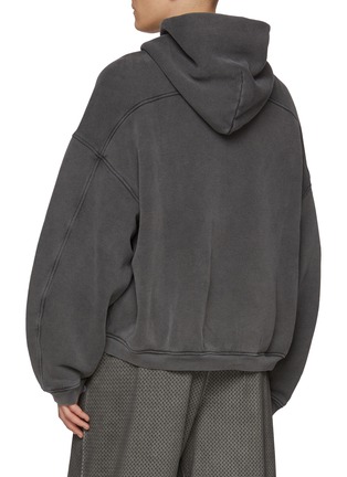 Back View - Click To Enlarge - ALEXANDERWANG - Embossed Logo Cotton Hoodie